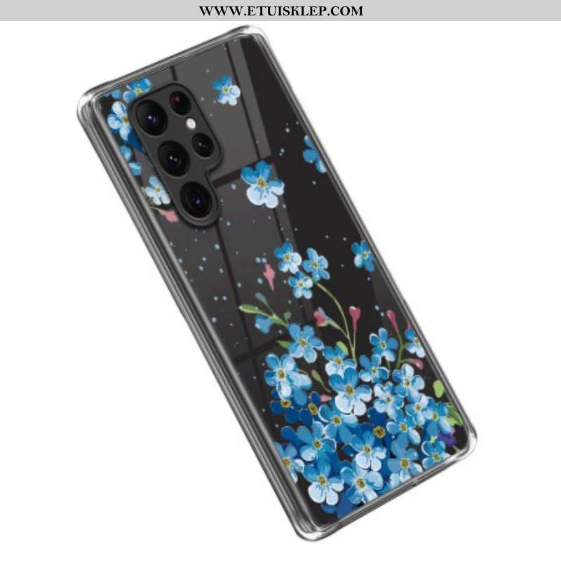 Etui do Samsung Galaxy S23 Ultra 5G Niebieskie Kwiaty